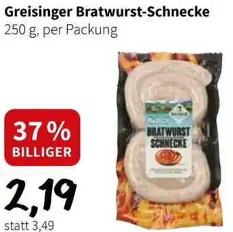 Der Grissemann Greisinger Bratwurst-Schnecke 250 g, per Packung Angebot