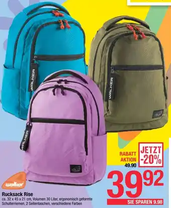 Maximarkt walker Rucksack Rise ca. 32 x 45 x 21 cm Angebot