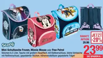 Maximarkt Scooli Mini-Schultasche Frozen, Minnie Mouse oder Paw Patrol Volumen 6,5 Liter Angebot