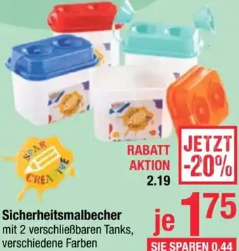 Maximarkt Sicherheitsmalbecher mit 2 verschließbaren Tanks, verschiedene Farben Angebot