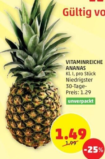 PENNY VITAMINREICHE ANANAS Kl. I, pro Stück Angebot