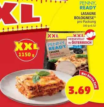 PENNY PENNY. READY LASAGNE BOLOGNESE* pro Packung Angebot