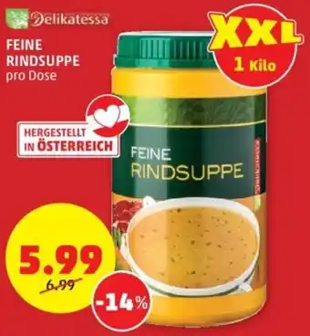 PENNY Delikatessa FEINE RINDSUPPE pro Dose Angebot