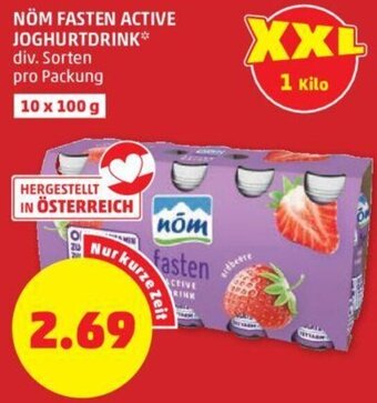 PENNY NÖM FASTEN ACTIVE JOGHURTDRINK* div. Sorten pro Packung Angebot