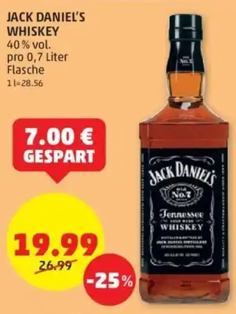 PENNY JACK DANIEL'S WHISKEY 40% vol. pro 0,7 Liter Flasche Angebot