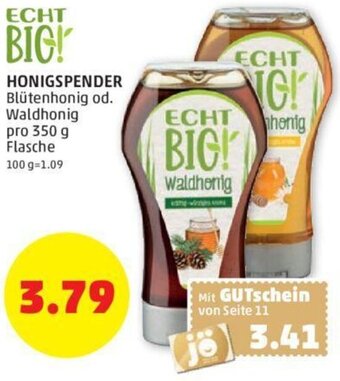 PENNY HONIGSPENDER Blütenhonig od. Waldhonig pro 350 g Flasche Angebot
