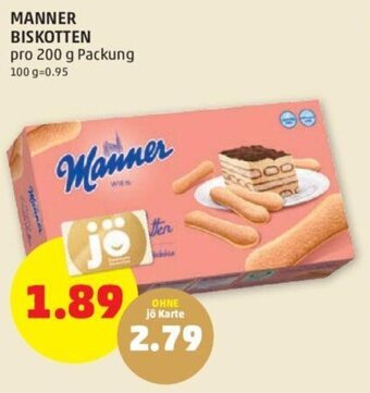 PENNY MANNER BISKOTTEN pro 200 g Packung Angebot