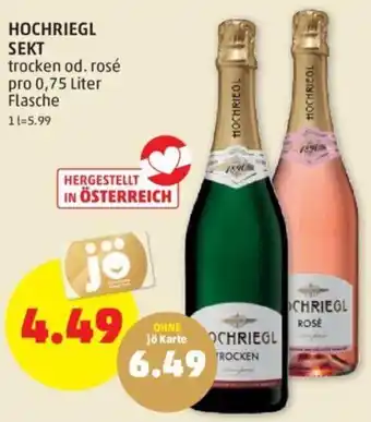PENNY HOCHRIEGL SEKT trocken od. rosé pro 0,75 Liter Angebot