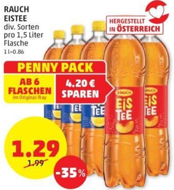 PENNY RAUCH EISTEE div. Sorten pro 1,5 Liter Angebot