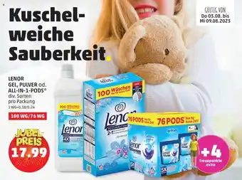 PENNY LENOR GEL, PULVER od. ALL-IN-1-PODS* div. Sorten pro Packung Angebot