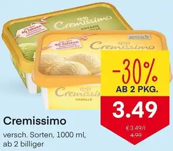 MPreis Cremissimo versch. Sorten, 1000 ml Angebot