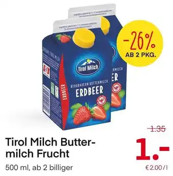 MPreis Tirol Milch Butter-milch Frucht 500 ml, ab 2 billiger Angebot