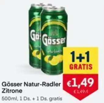 MPreis Gösser Natur-Radler Zitrone 500ml, 1 Ds. + 1 Ds. gratis Angebot