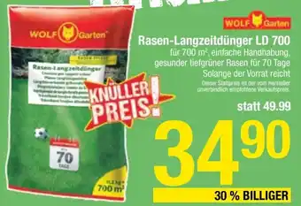 Maximarkt WOLF Garten Rasen-Langzeitdünger LD 700 Angebot