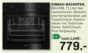 AEG EINBAU-BACKOFEN, BD430B, 71 Liter Gar-raumvolumen