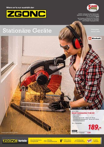 Zgonc Einhell Metall-Trennmaschine TC-MC 355 Angebot