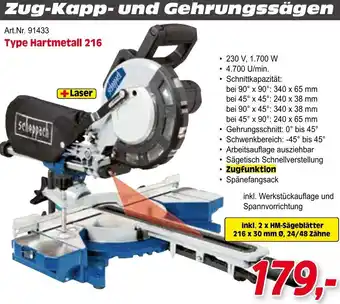Zgonc scheppach Zug-Kapp- und Gehrungssägen Type Hartmetall 216 Angebot