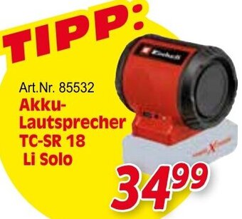 Zgonc Einhell Art.Nr. 85532 Akku- Lautsprecher TC-SR 18 Li Solo Angebot