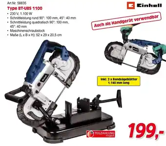 Zgonc Einhell Metall-Trennsägen und Metall-Bandsägen Type BT-UBS 1100 Angebot