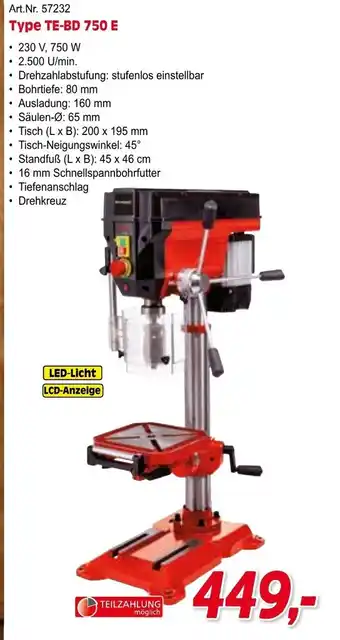 Zgonc Einhell Tischbohrmaschinen Type TE-BD 750 E Angebot