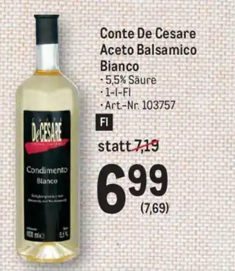 Metro Conte De Cesare Aceto Balsamico Bianco Angebot