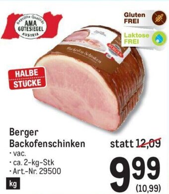 Metro Berger Backofenschinken Angebot