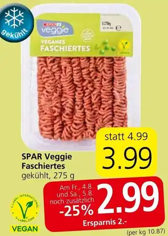 Spar SPAR Veggie Faschiertes gekühlt, 275 g Angebot