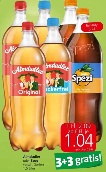 Spar Almdudler oder Spezi versch. Sorten 1,5 Liter Angebot