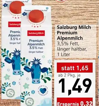Spar Salzburg Milch Premium Alpenmilch 3,5% Fett, länger haltbar, 1 Liter Angebot