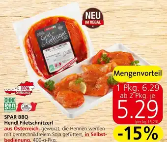 Spar SPAR BBQ Hendl Filetschnitzerl Selbst-bedienung, 400-g-Pkg. Angebot