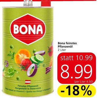 Spar Bona feinstes Pflanzenöl 2 Liter Angebot