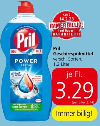 Spar Pril Geschirrspülmittel versch. Sorten, 1,2 Liter Angebot