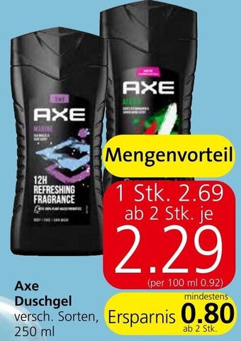 Spar Axe Duschgel versch. Sorten 250 ml Angebot