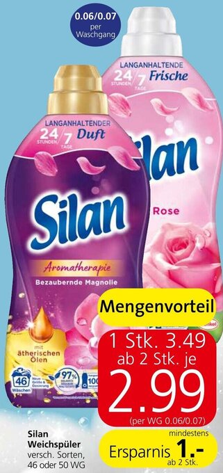 Spar Silan Weichspüler versch. Sorten, 46 oder 50 WG Angebot