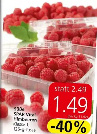 Spar Süße SPAR Vital Himbeeren Klasse 1, 125-g-Tasse Angebot