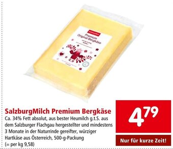 Interspar SalzburgMilch Premium Bergkäse 500-g-Packung Angebot