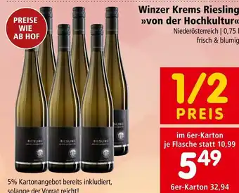 Interspar Winzer Krems Riesling »>von der Hochkultur<< Niederösterreich | 0,75 | frisch & blumig Angebot