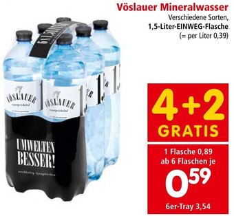 Interspar Vöslauer Mineralwasser Verschiedene Sorten, 1,5-Liter-EINWEG-Flasche Angebot