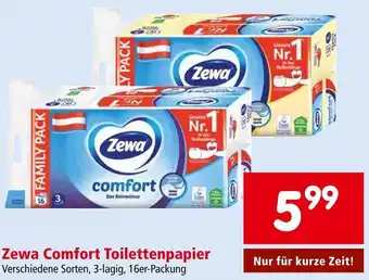 Interspar Zewa Comfort Toilettenpapier Verschiedene Sorten, 3-lagig, 16er-Packung Angebot
