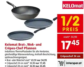 Interspar Kelomat Brat-, Wok- und Crêpes-Chef Pfannen Crêpeschef 24 cm Angebot