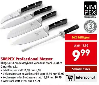 Interspar SIMPEX Professional Messer • Schälmesser Angebot
