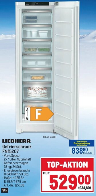 Metro LIEBHERR Gefrierschrank FNf5207 Angebot