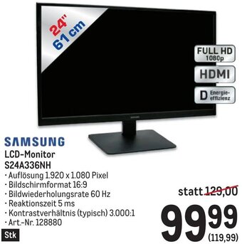 Metro SAMSUNG LCD-Monitor S24A336NH Angebot