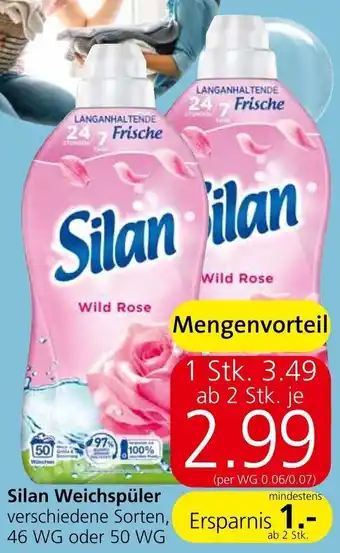 Eurospar Silan Weichspüler verschiedene Sorten 46 WG oder 50 WG Angebot