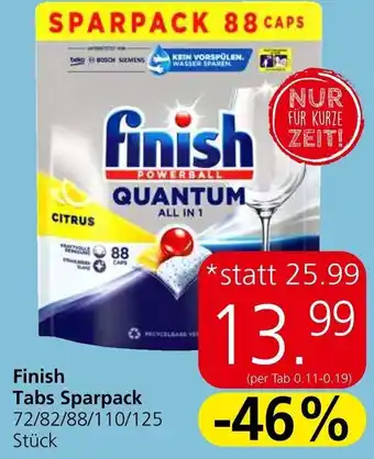 Eurospar Finish Tabs Sparpack 72/82/88/110/125 Stück Angebot