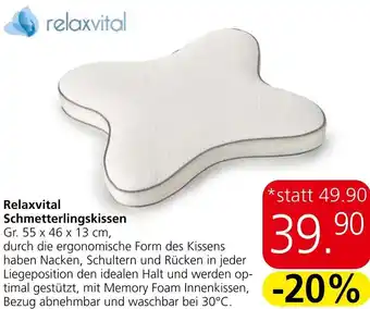 Eurospar Relaxvital Schmetterlingskissen Gr. 55 x 46 x 13 cm Angebot
