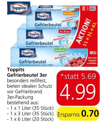Eurospar Toppits Gefrierbeutel 3er Angebot