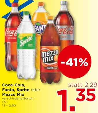 Unimarkt Coca-Cola, Fanta, Sprite oder Mezzo Mix verschiedene Sorten 1,5 L Angebot