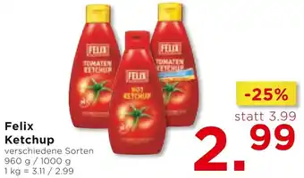 Unimarkt Felix Ketchup verschiedene Sorten 960 g/ 1000 g Angebot