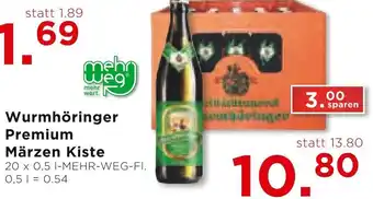 Unimarkt Wurmhöringer Premium Märzen Kiste 20 x 0,5 I-MEHR-WEG-FI. Angebot